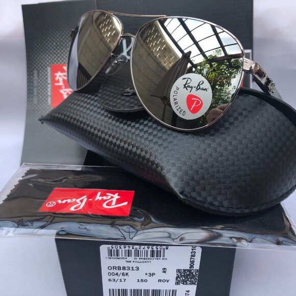 NEW Authentic RAY BAN RB8313-004-K6 Tech Polarized Mirror 61mm 100%UV From Italy - Picture 11 of 12